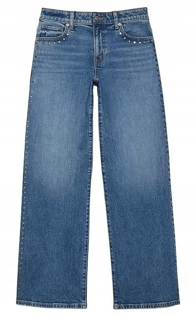 Dámské džínové kalhoty baggy Victoria's Secret Pink modré s cvočky 4