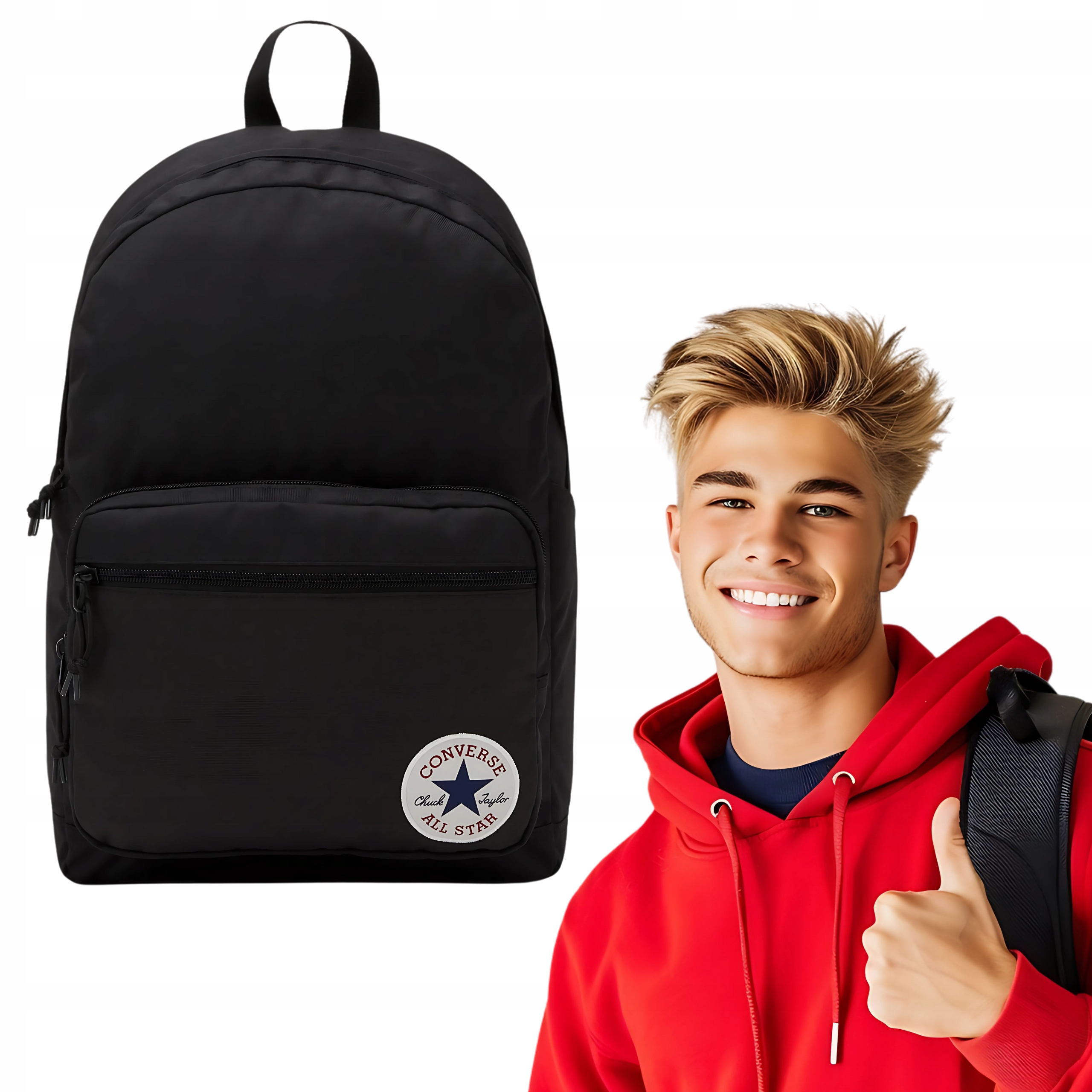 Školní batoh Converse Go 2 černý mládežnický pro chlapce, velký, 24 l