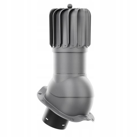 Rotačný krb Rotoline pre plechovú krytinu F fi 150 mm, podlhovastý, grafit