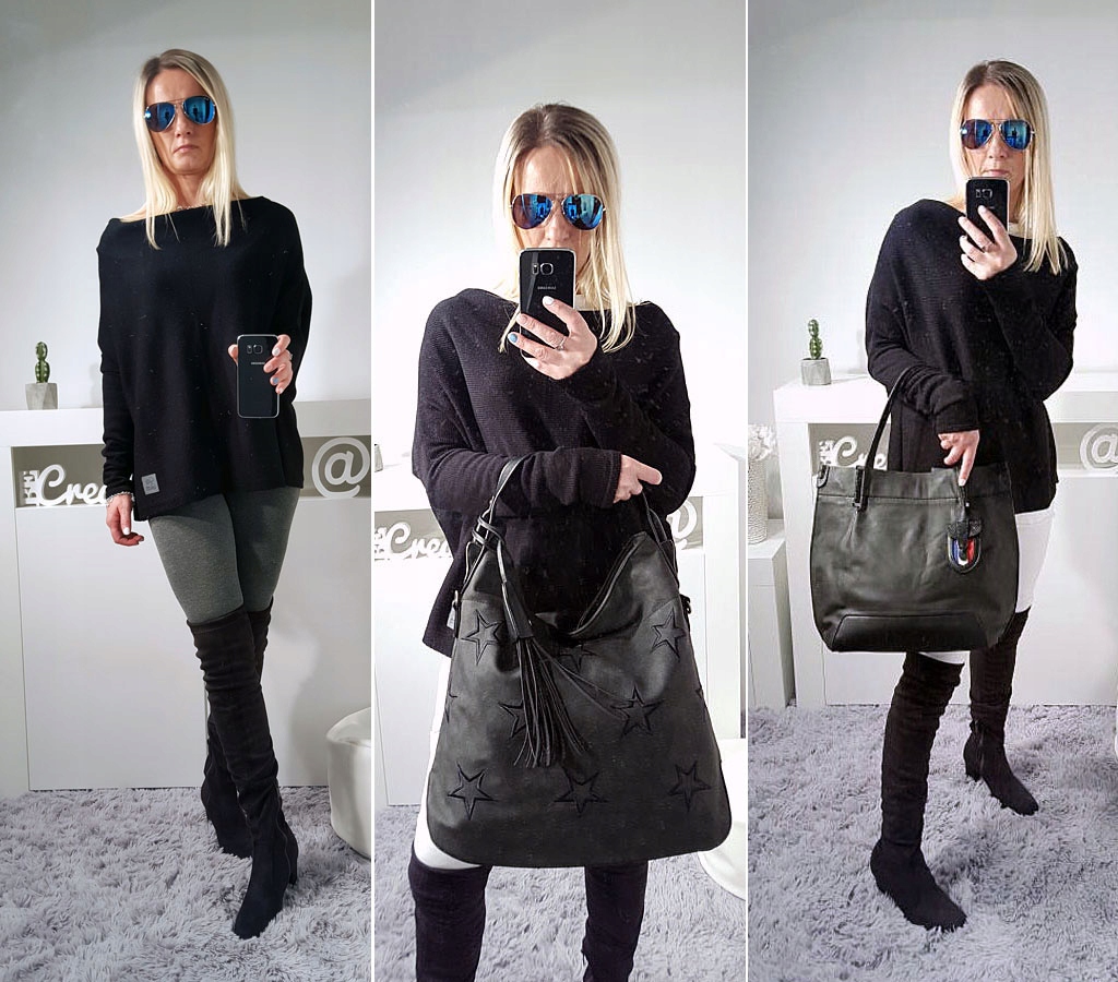 

Sweterek Oversize Tunika Sweter Wool Odkryte Ramię