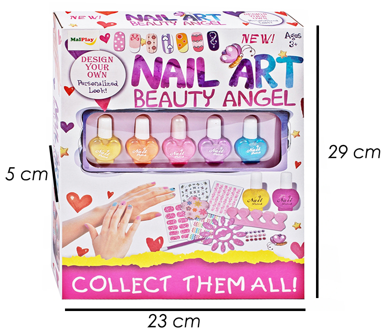 ZESTAW MANICURE DO MALOWANIA ZDOBIENIA PAZNOKCI DZIECI bezpieczne LAKIERY Bohater brak