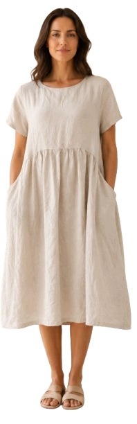 Lněné Šaty S Kapesami Oversize MIDI Wendy Trendy Italia 255zł-135zł