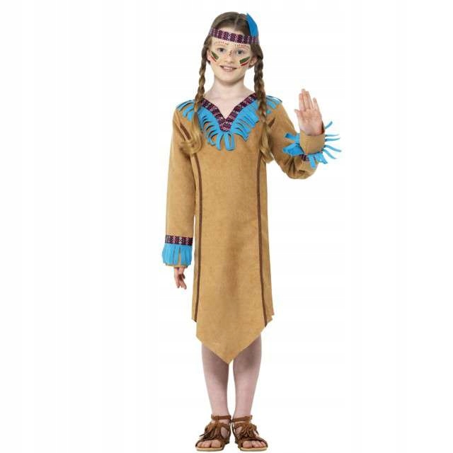 STRÓJ brązowy INDIANKA indianie karnawał 10-12 lat