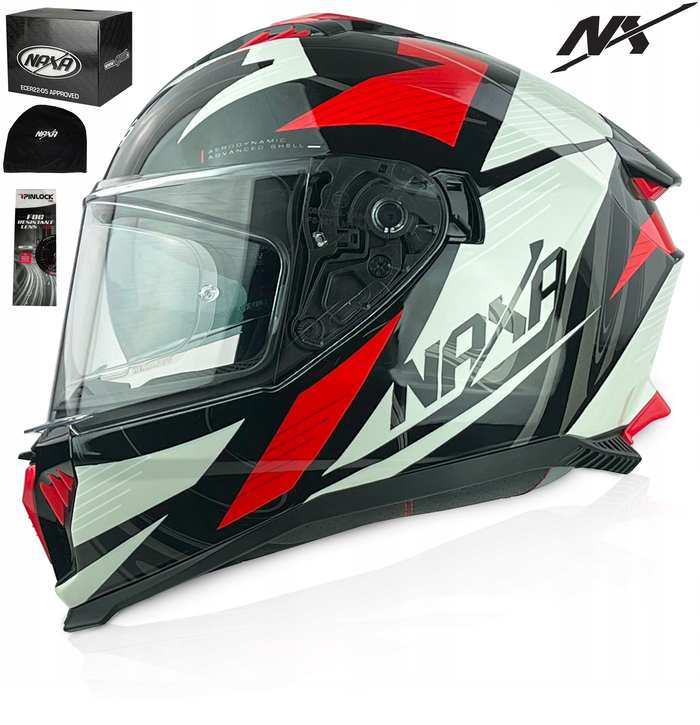 Motocyklová Přilba Integrální Naxa F31/F r.XXL Blenda Pinlock Anti Fog