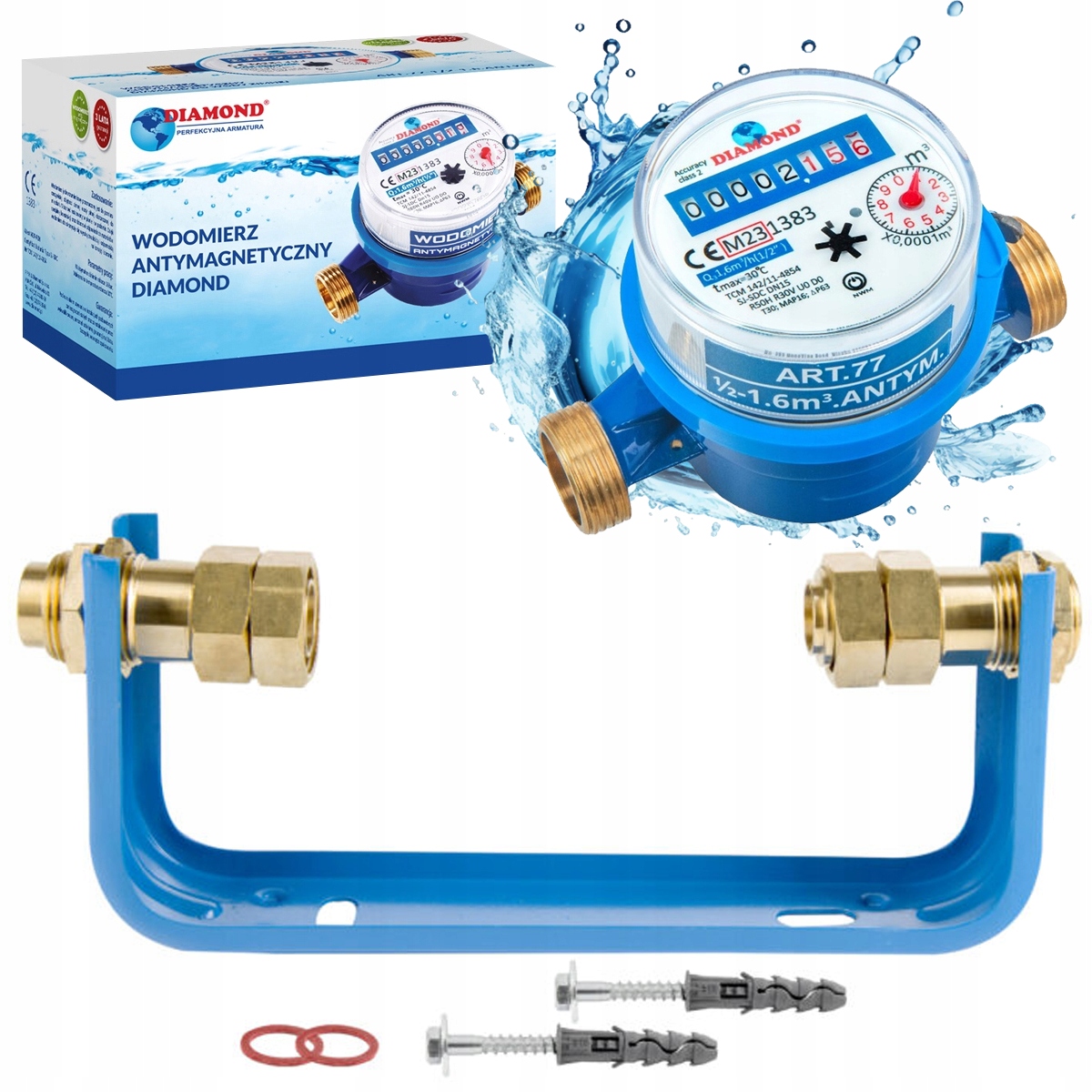 ZESTAW WODOMIERZ LICZNIK WODY ZIMNEJ 1/2 1,6m3 LEGALIZACJA 2029 + KONSOLA