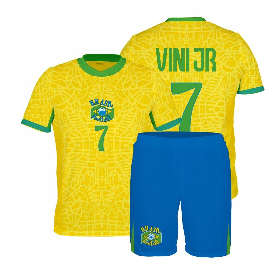 Vini Jr Brazylia komplet koszulka spodenki rozmiar 140