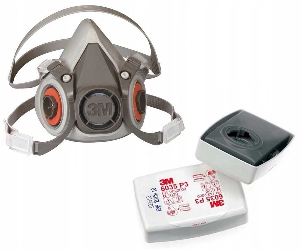 

Maska Przeciwpyłowa 3M 6300 Filtry 6035 P3 Zestaw
