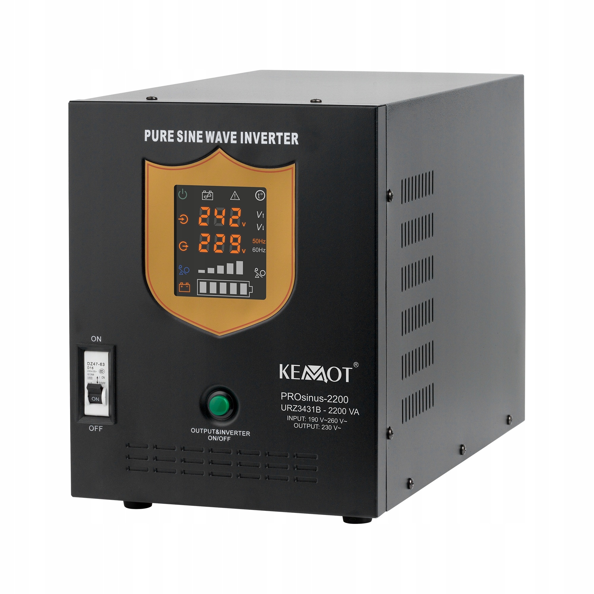 Záložní zdroj Ups Kemot PROsinus 2200 12V/230V 2200VA/1600W
