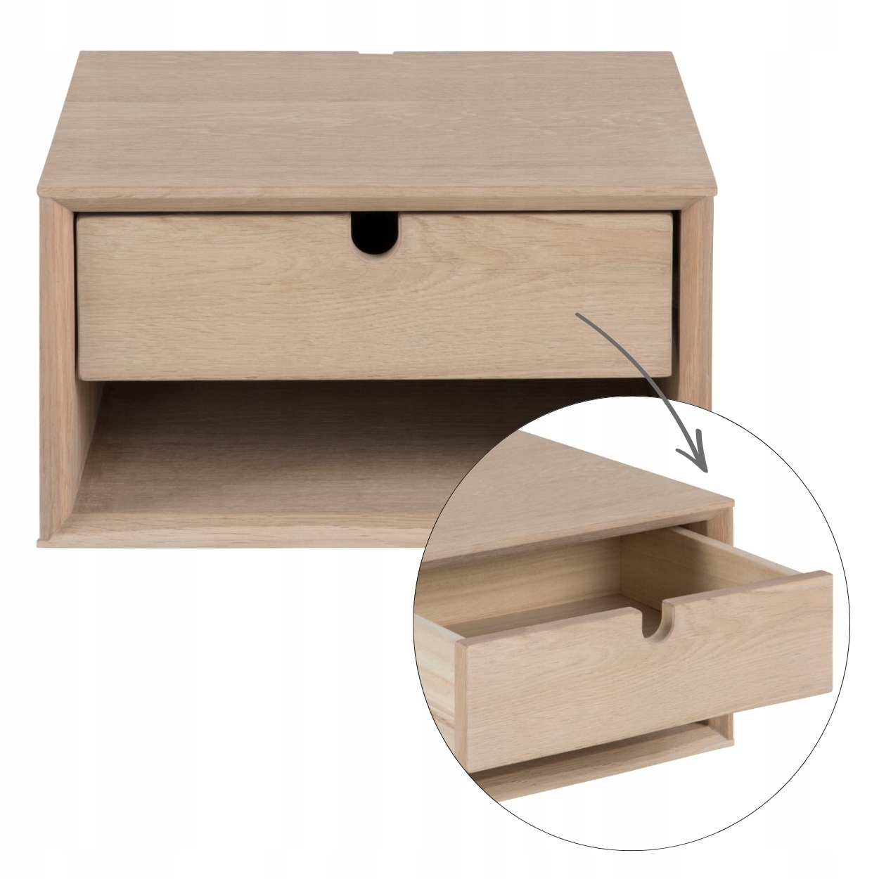 Nočná Skrinka Závesná Na Stenu So Zásuvkou béžová nočný stolík do spálne