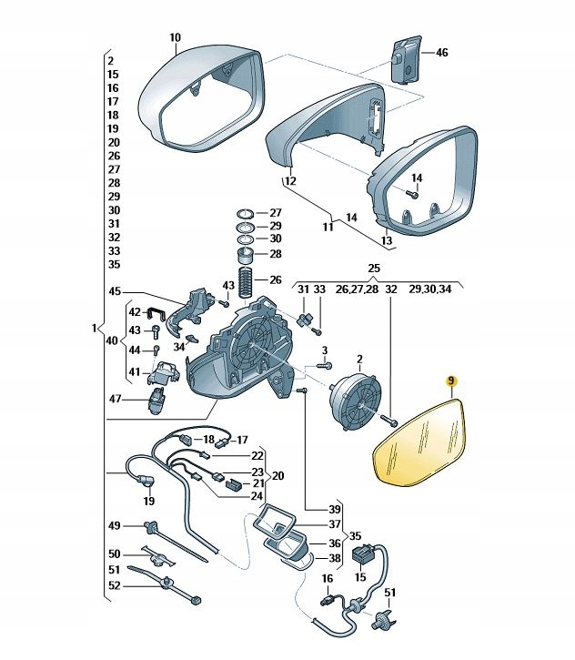 4N0857536E - AUDI ПРАВОЕ СФЕРИЧЕСКОЕ ТОНИРОВАННОЕ СТЕКЛО ЗЕРКАЛА