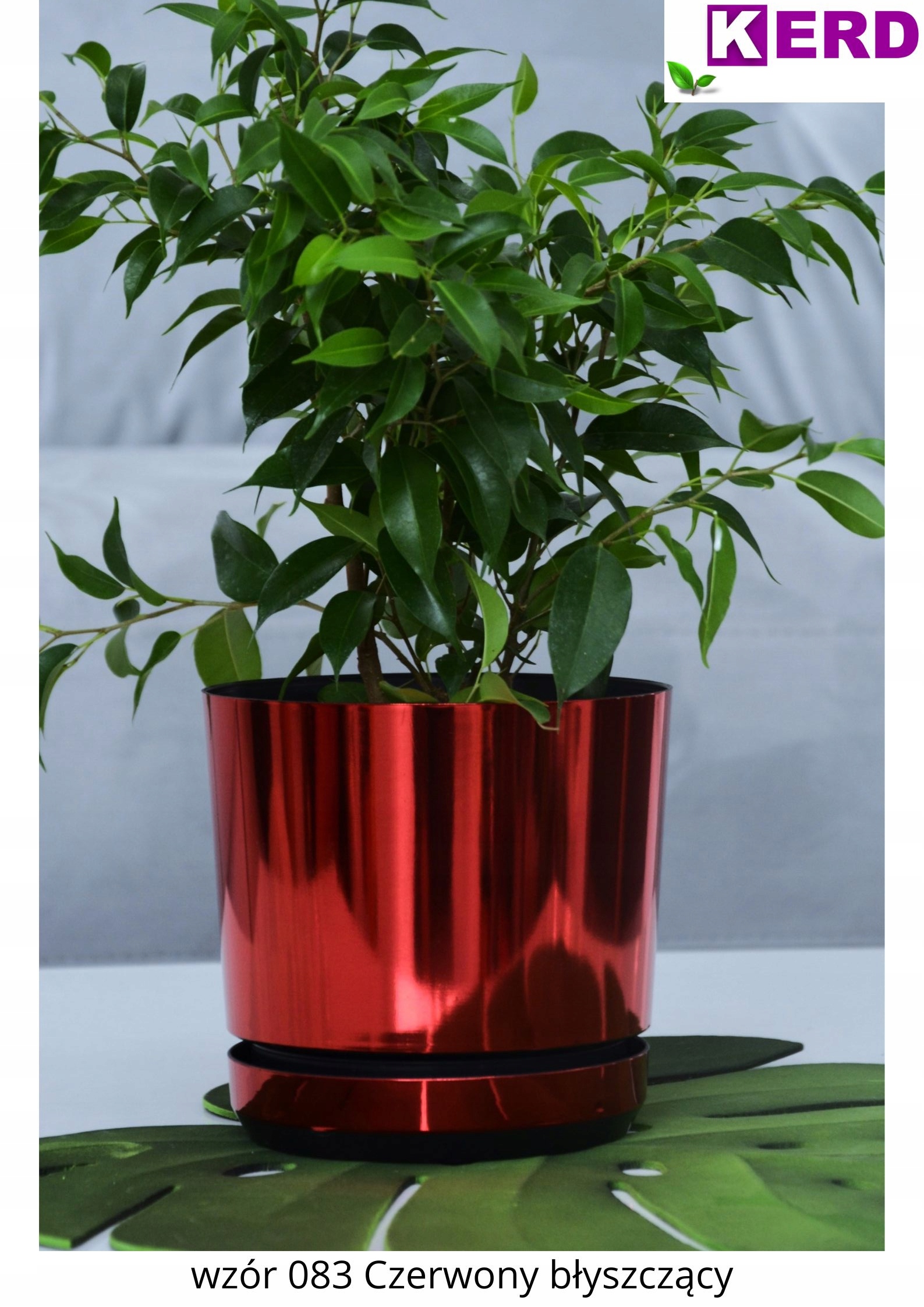 Doniczka26 duża czerwona błyszcząca połysk GLAMOUR Rodzaj doniczka