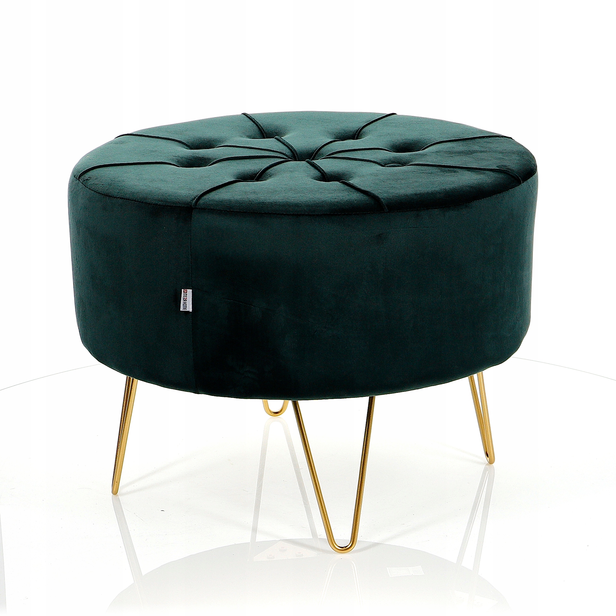 

Nowoczesna zielona okrągła pufa siedzisko 56x43cm