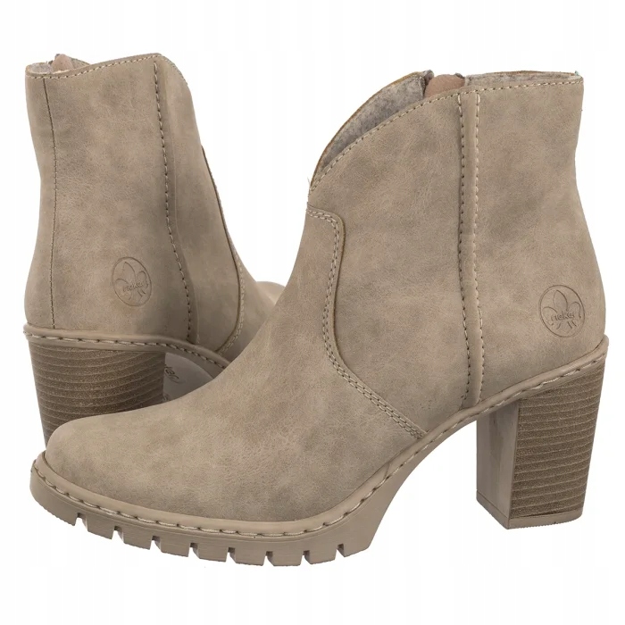 Dámské Kotníkové Boty na podpatku Rieker Béžová Y2553-60 Béžová
