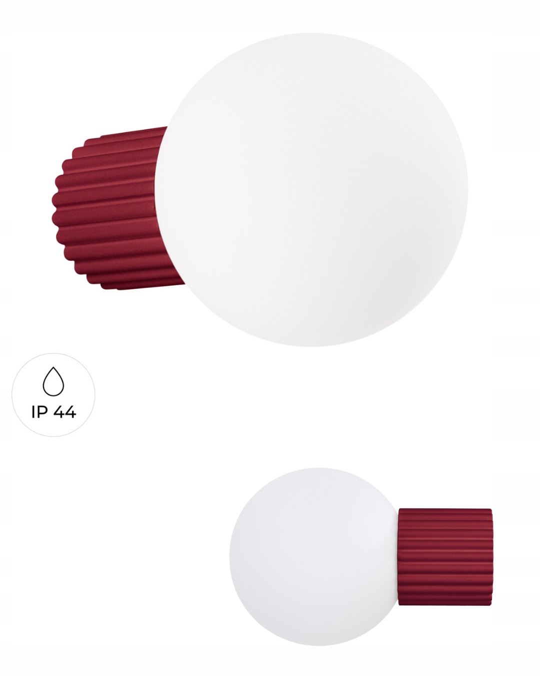 Kinkiet bordowy winny tuba klosz Kula Halo burgund IP44 do łazienki domu