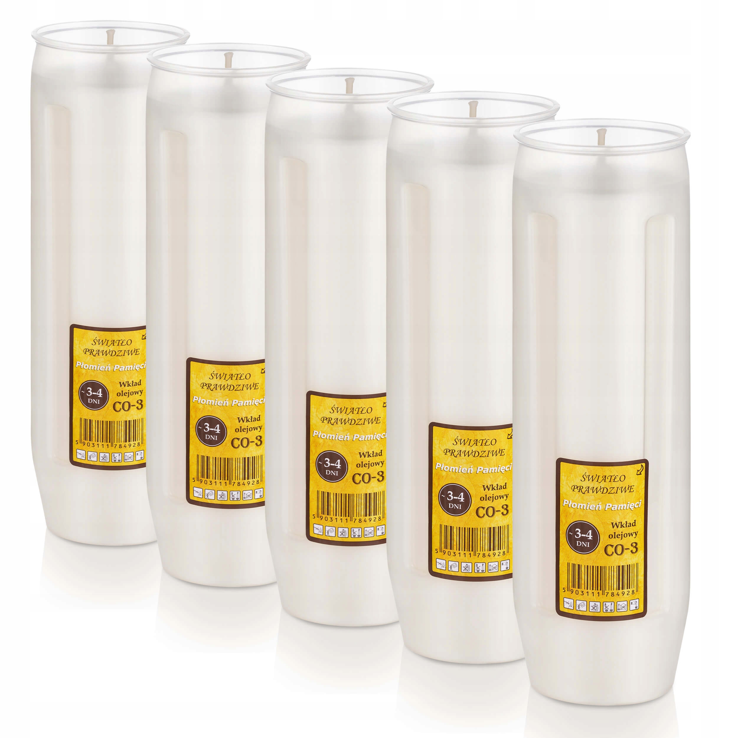 

18cm Wkłady olejowe do zniczy 3-4dni CO3 (5szt)