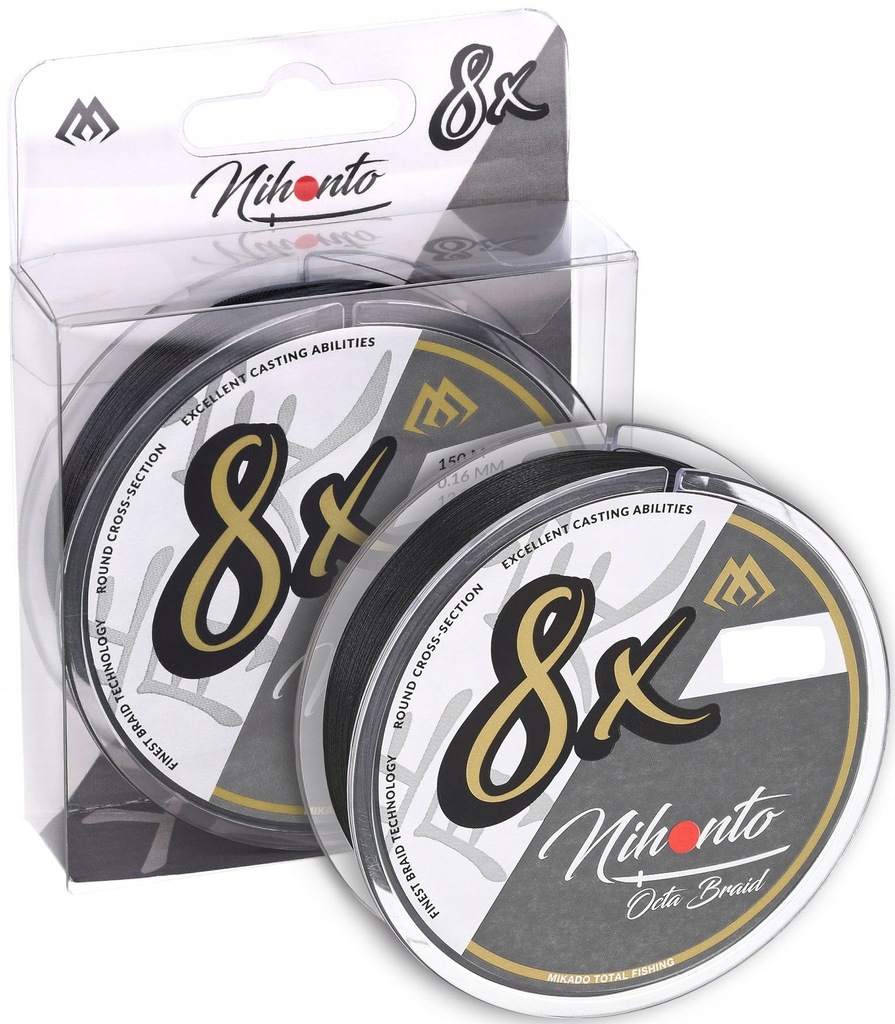 Plecionka Nihonto Octa Braid 150M Black 0,12mm Gra