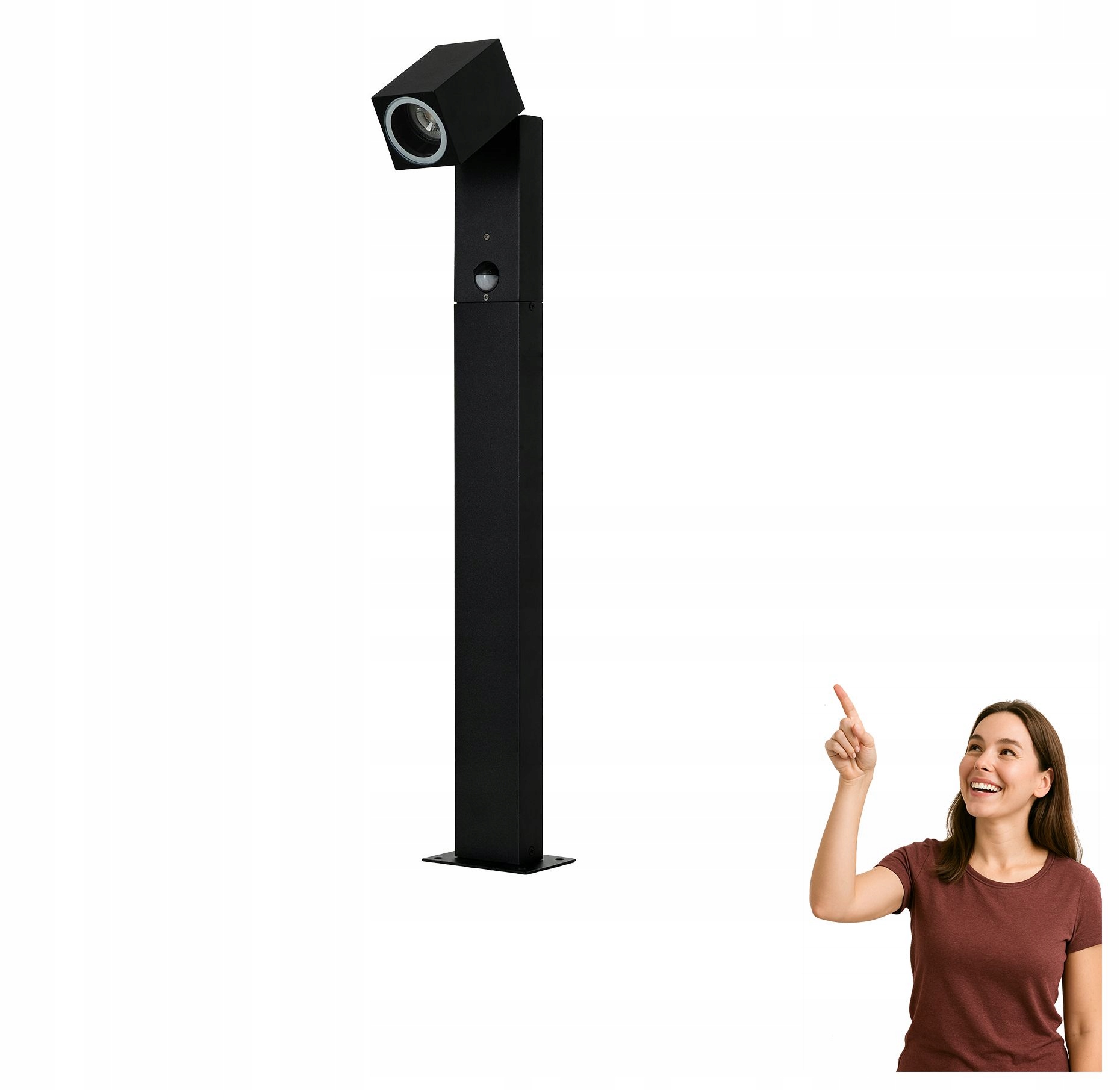 Venkovní zahradní sloupková lampa s pohybovým senzorem Svan IP54 Bk AZ5860 Azz