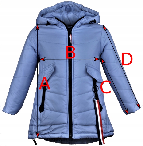 KURTKA WIOSENNA Y2-2105F4 PIKOWANA 98/104 Długość do bioder