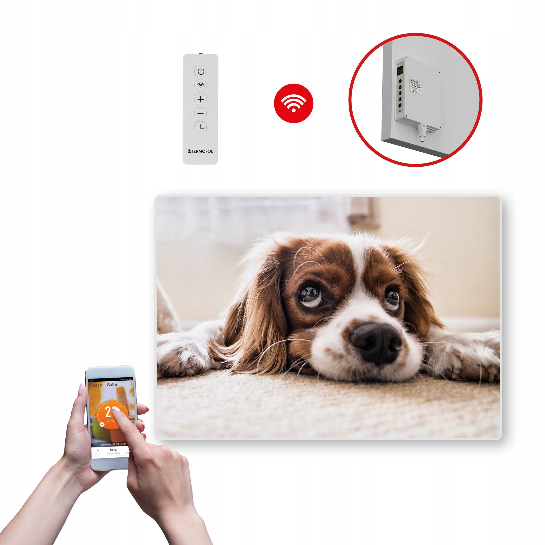 Dekoračný infračervený Vykurovací Panel s výkonom 500 W a Wifi