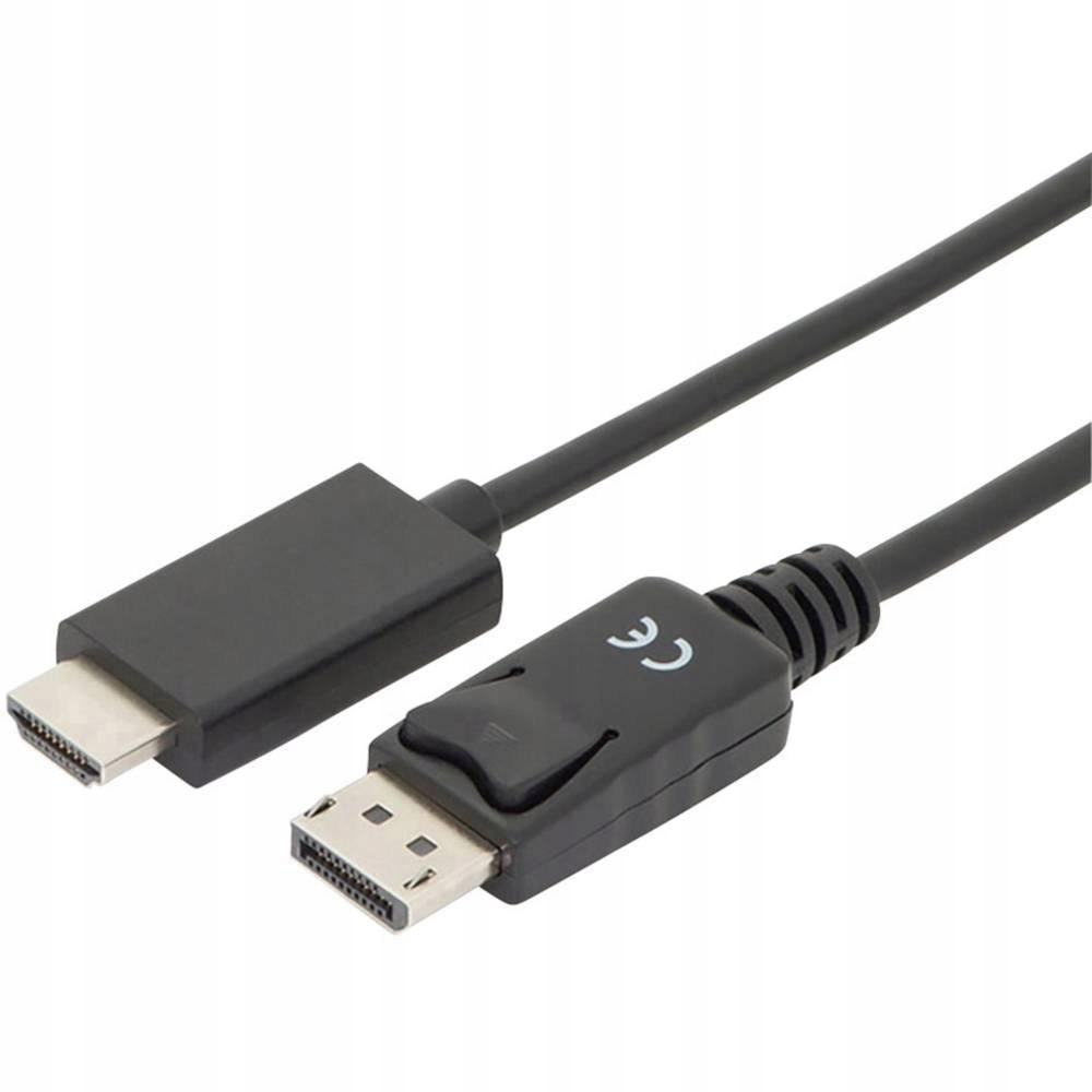 Digitus Kabel adapter DisplayPort 1.2 z zatrzaskiem 4K 60Hz Uhd Typ Dp/hdmi