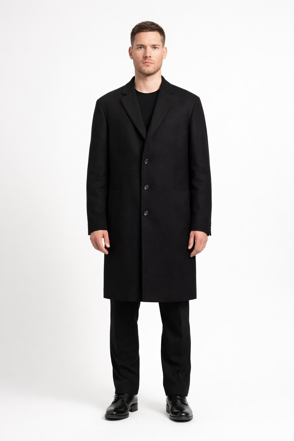 New Look Černý Klasický Kabát Ke Kolenům S Klopami 3XL 7AA