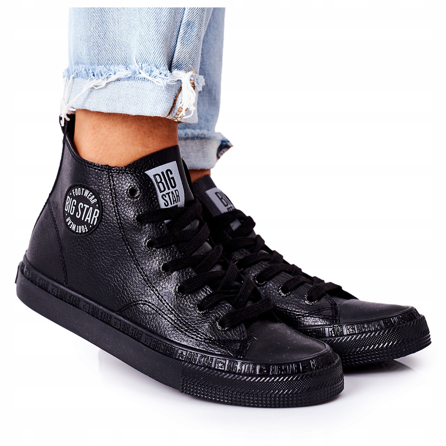 

Czarne Skóra ekologiczna Buty Big Star r.36