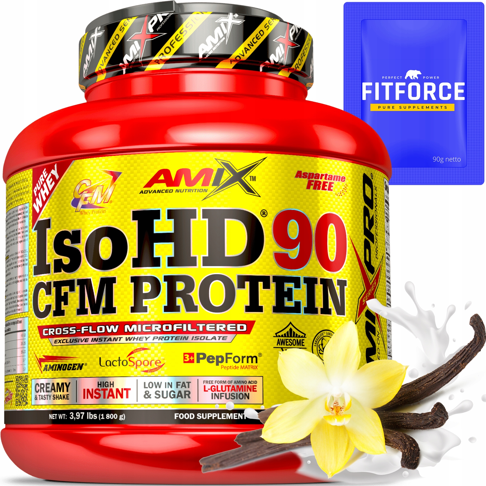 Protein Vanilkový protein bez cukru a laktózy, koktejl na hubnutí