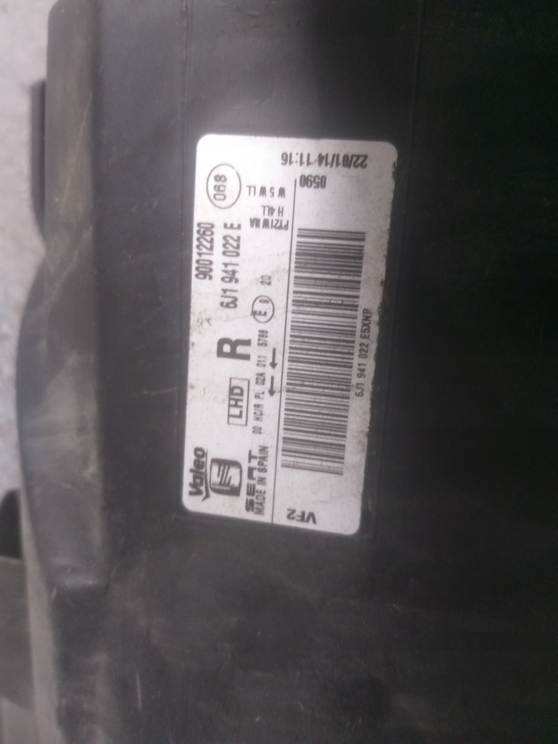 light front right SEAT IBIZA 6J LIFT 12-17 6J1941022E
