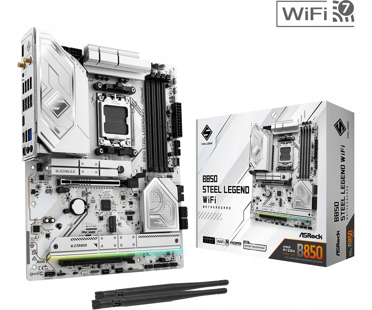 ASRock B850 Steel Legend WiFi Amd B850 AM5 4x DDR5 DIMM 4x M.2 Hd