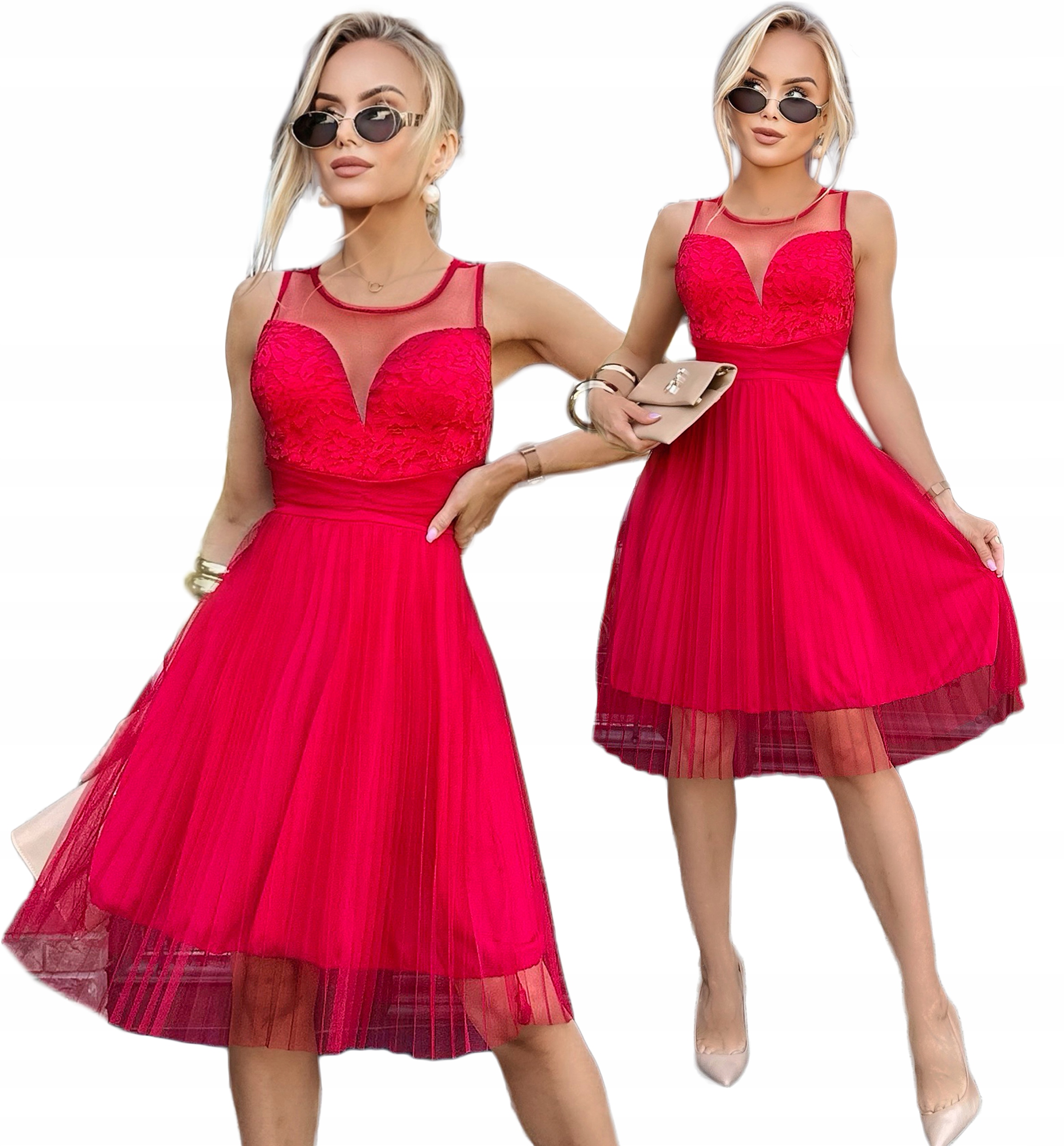 Elegantní Šaty Dámská plisovaná šifonová krajka svatební hostina LIV