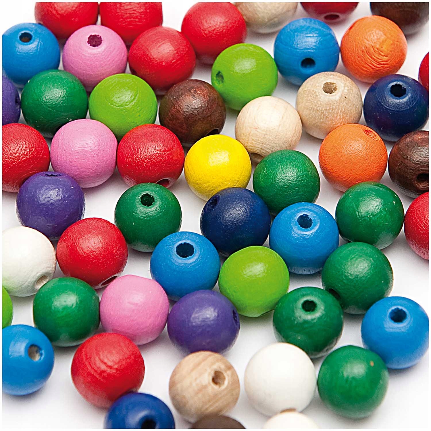 Koraliki kulki drewniane kolorowe, 6 mm, 125 szt