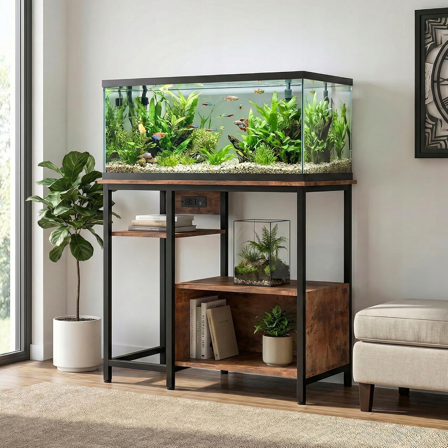 Stojan na akvárium 93x48x78 cm, skříňka pro akvárium 150–190 l se zásuvkami