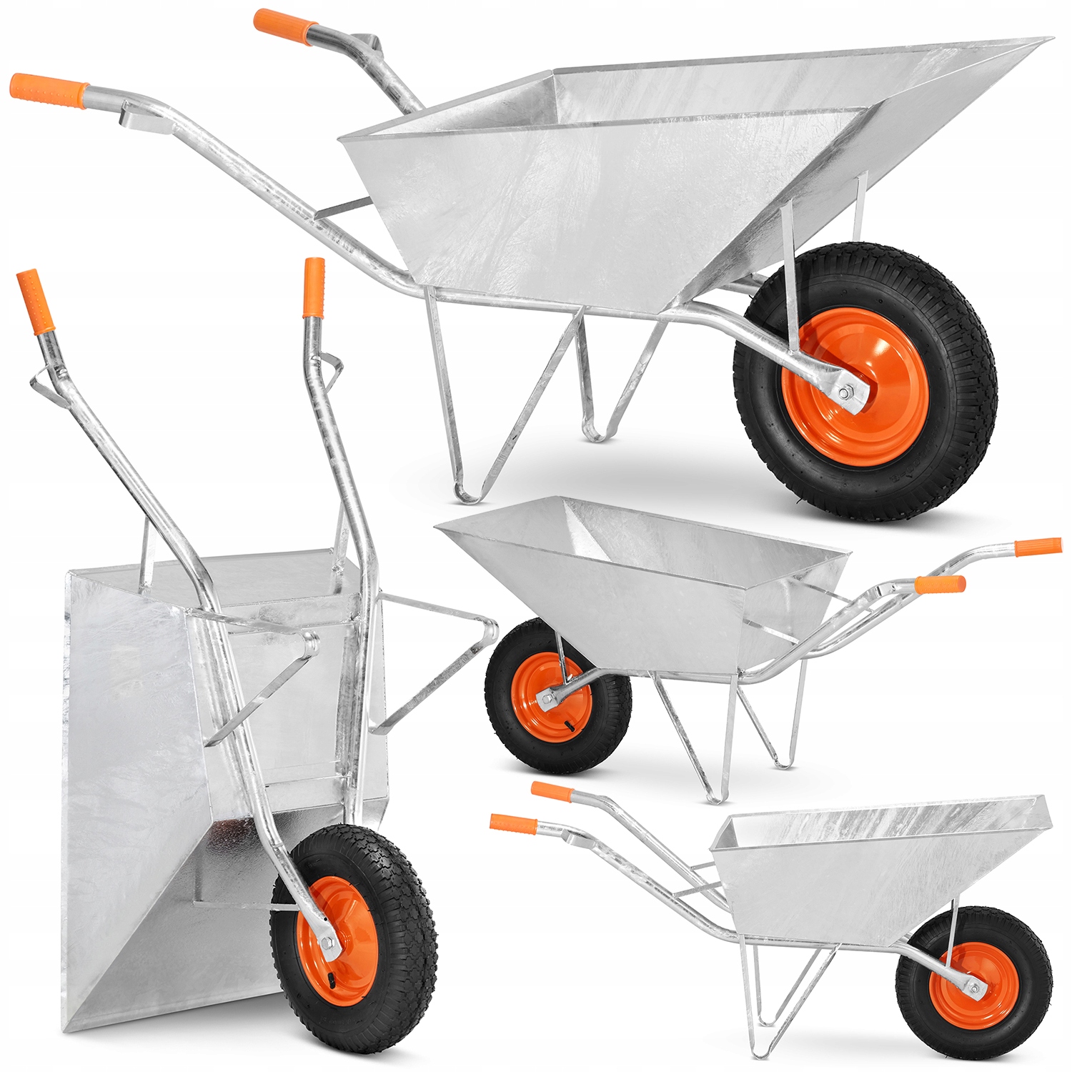 Taczka ogrodowa budowlana spawana stalowa Ocynkowana Higher 120L 210kg