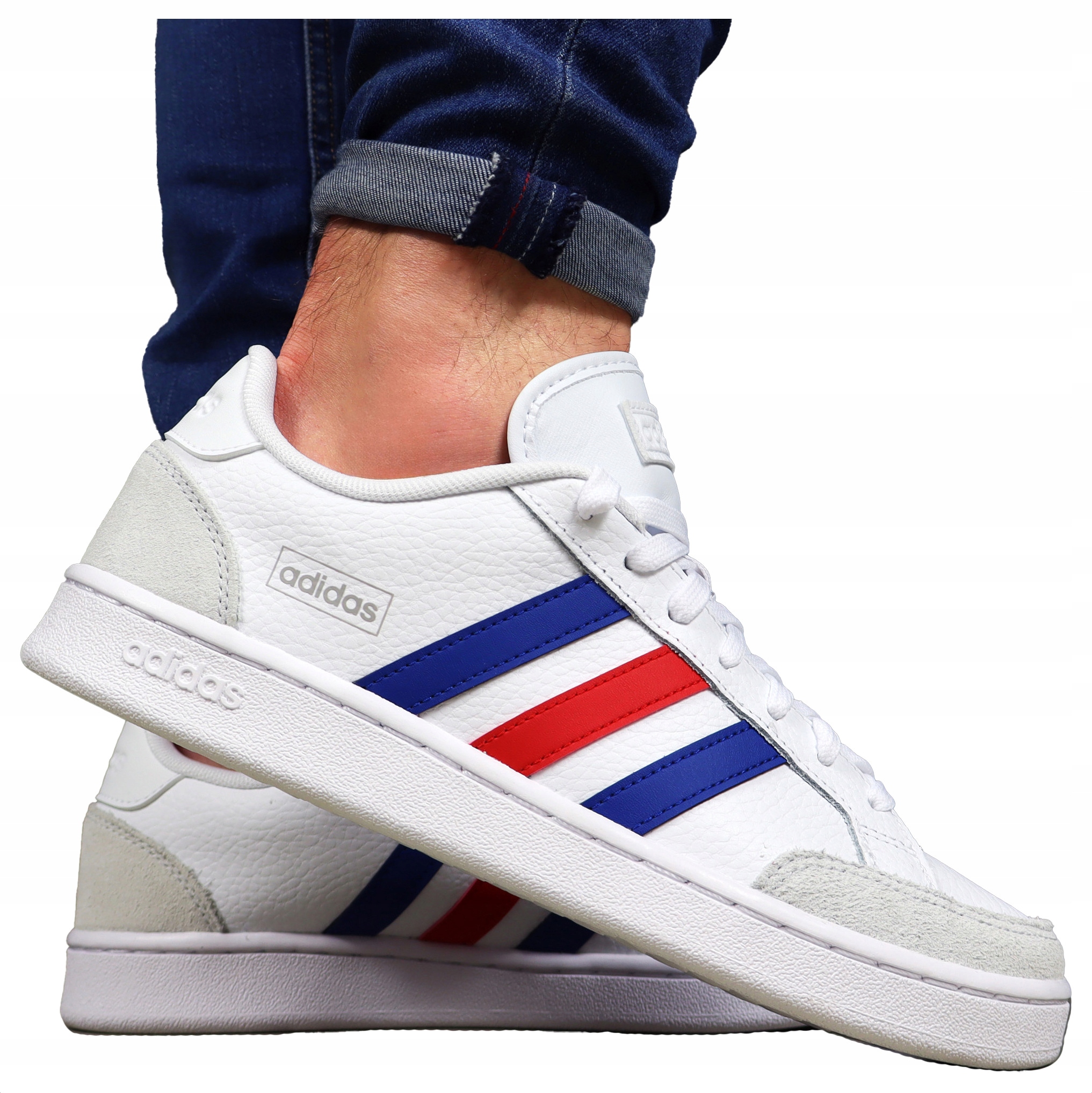 pánské boty Adidas Kožené Bílé z kůže sportovní tenisky Pohodlné