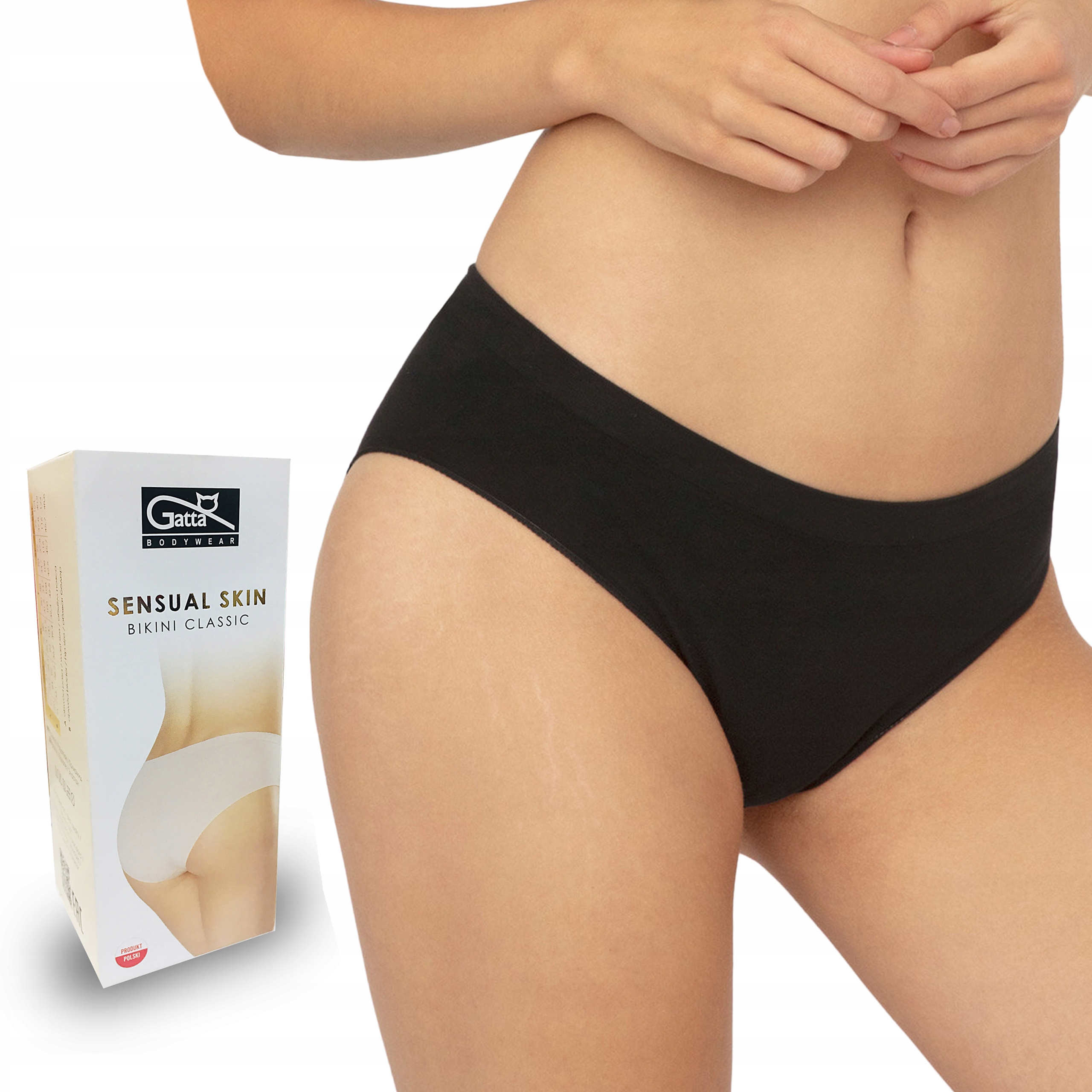 

Gatta bezszwowe majtki Bikini Sensual, czarne, M