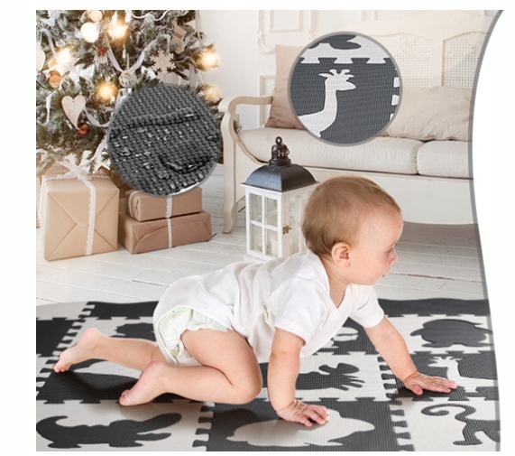 MATA PIANKOWA EDUKACYJNA dwustronna PUZZLE duża zwierzątka 25el 2kol EVA EAN (GTIN) 0698142370466