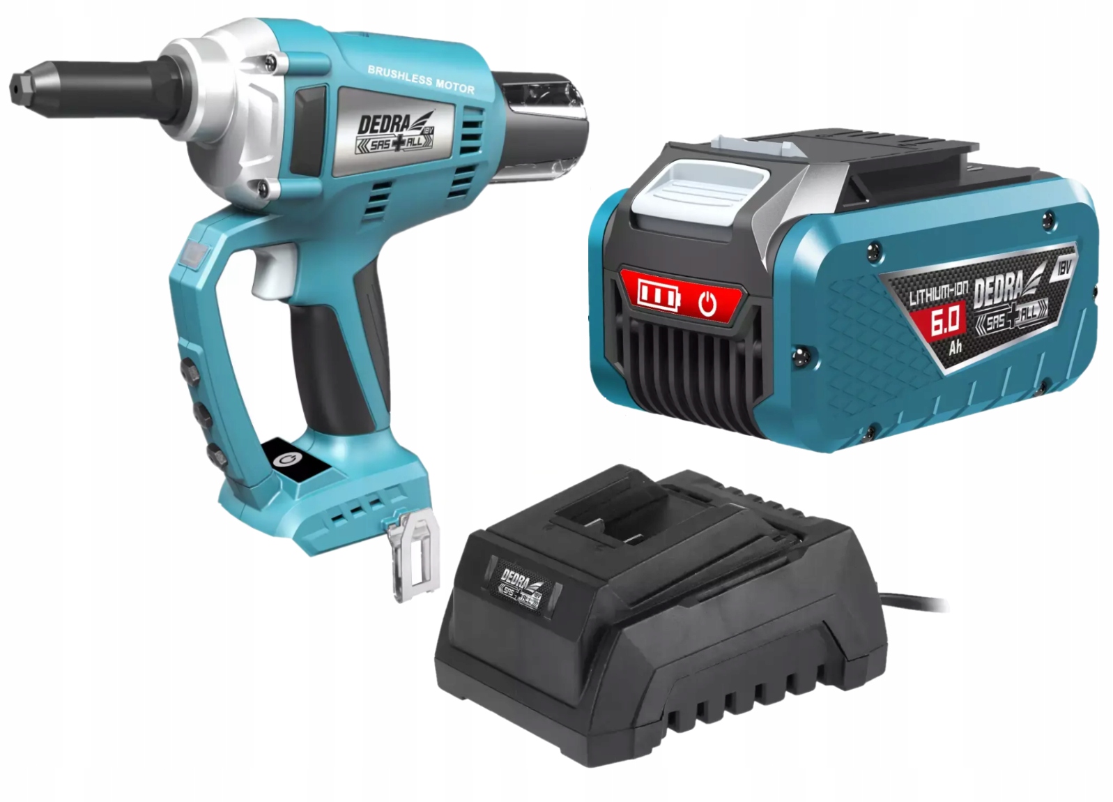 DEDRA NITOWNICA BEZSZCZOTKOWA+AKU 6AH+ŁADOWARKA