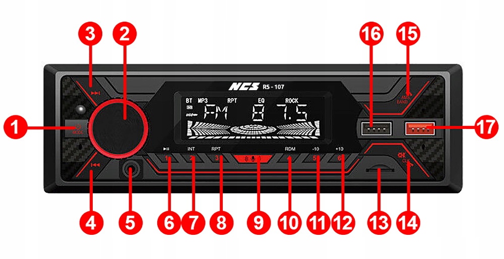 RADIO SAMOCHODOWE 1DIN USB SD MIKROFON BLUETOOTH Pilot w zestawie tak