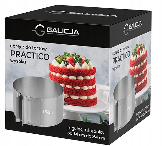 REGULOWANA OBRĘCZ RANT OPASKA BLACHA WYSOKA DO PIECZENIA TORTU TORTOWNICA Kod producenta 04279