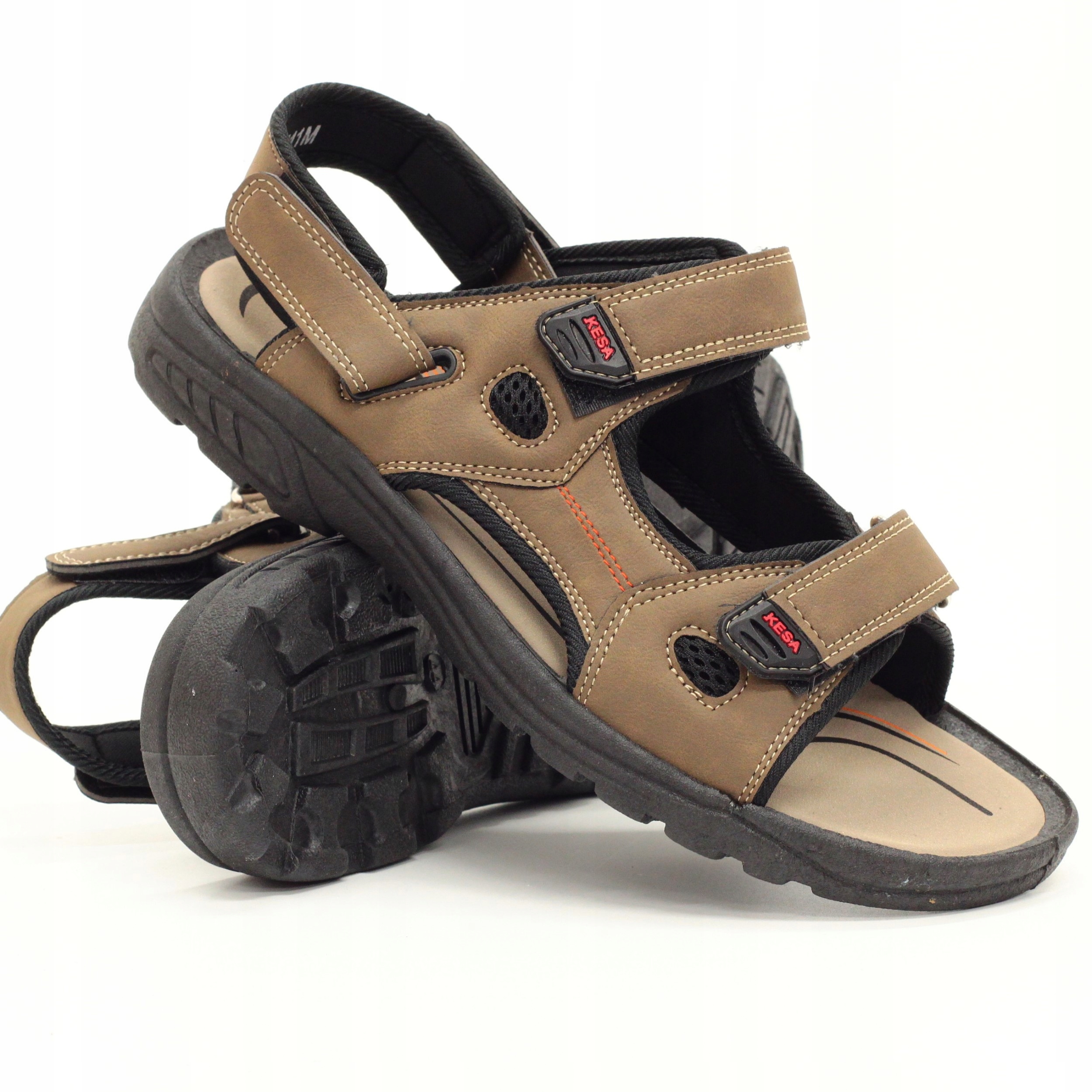 SANDAŁY MĘSKIE SPORTOWE REGULACJA NA RZEP 36-48 Kolor brązowy