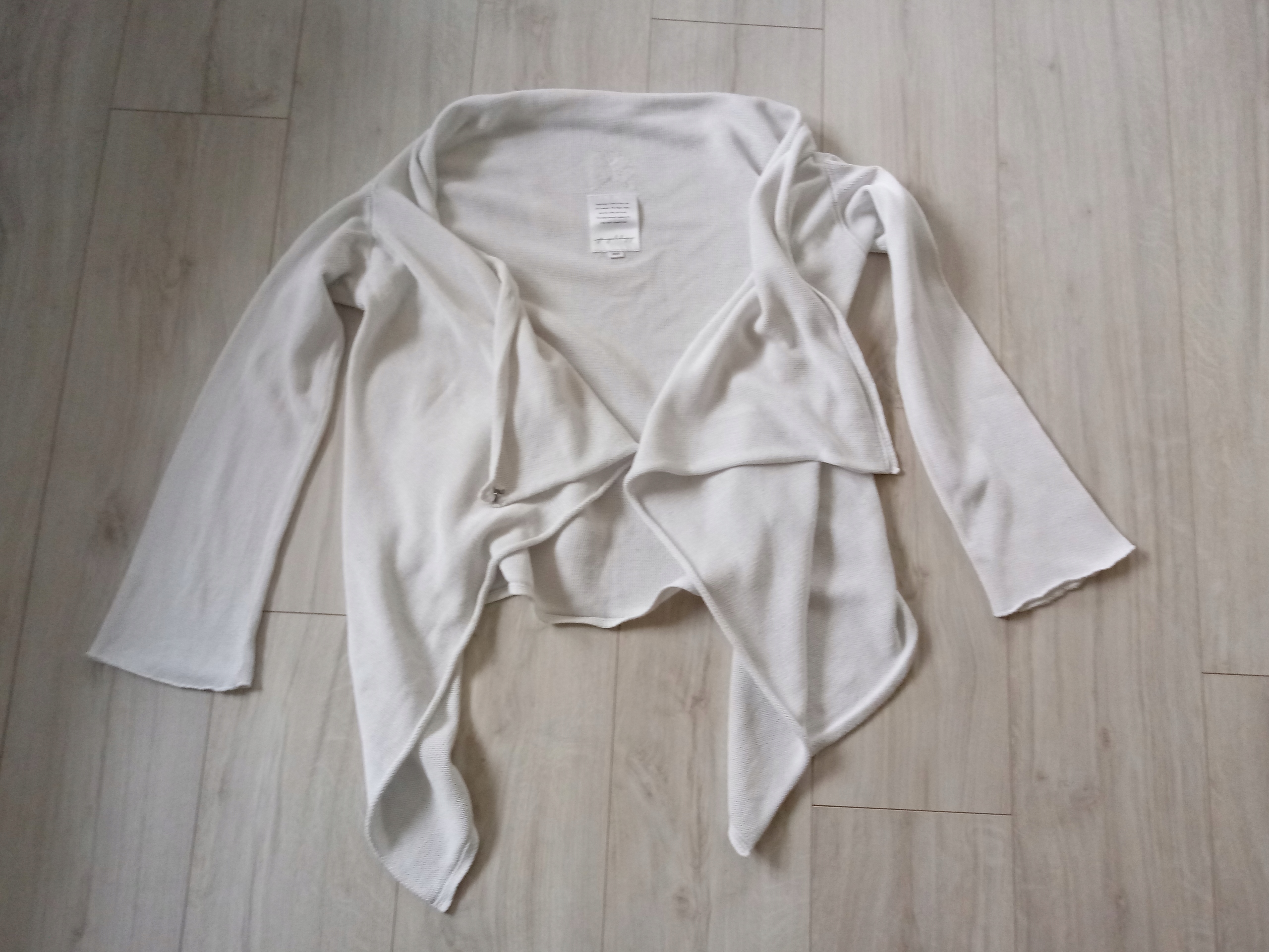 Kardigan sweter biały S, XS, 40 Dekolt okrągły