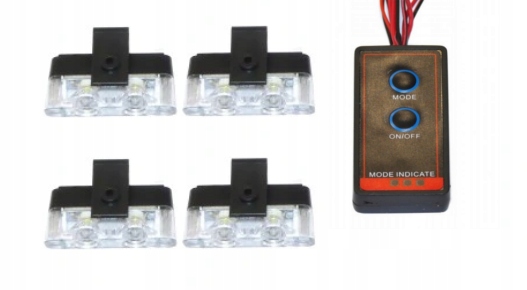 STROBOSKOPY DIODOWE ŻÓŁTE TUNING 8W 4 kanały Producent części inny