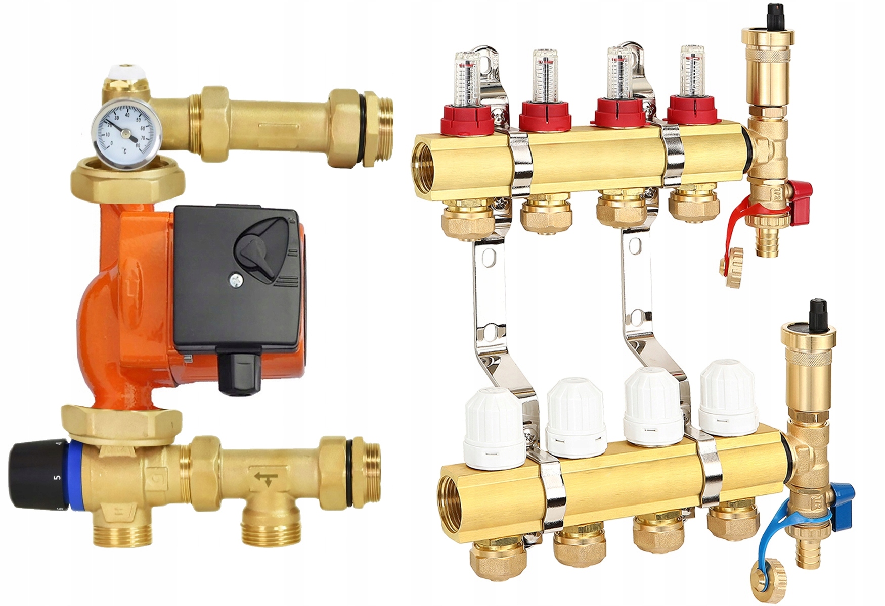 Rozdeľovač 4 Okruhov Podlahového Vykurovania Pre Podlahu, Čerpacia Skupina Ibo