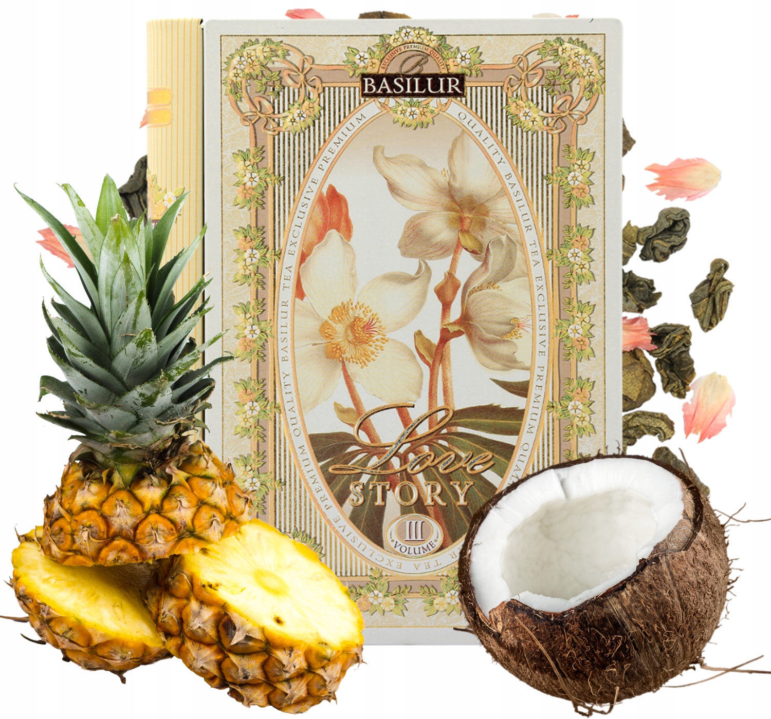Levně Basilur Love Story Vol. III čaj Ananas Kokos 100 g Kniha