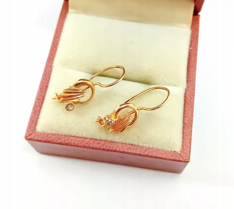 ELEGANCKIE ZŁOTE KOLCZYKI PR.585!