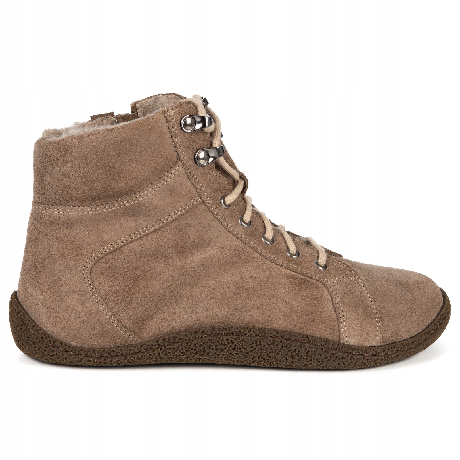 Dámské barefootové boty zateplené merino vlnou 0769W cappuccino velur 38