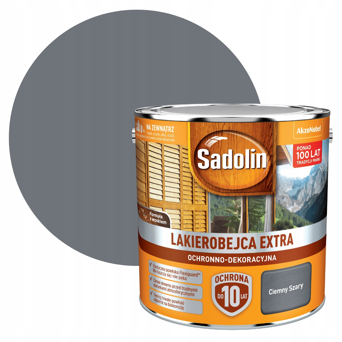 Sadolin Extra 2,5L Lakierobejca Ciemny Szary