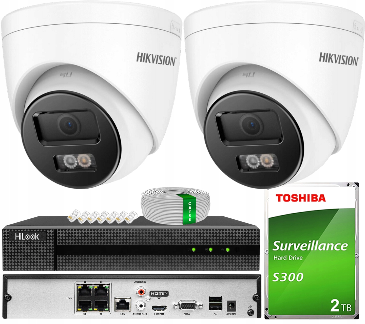 Monitorovanie na 2 Kamery Ip 6MPX Smart Hybrid Light Hikvision Aplikácia 2TB