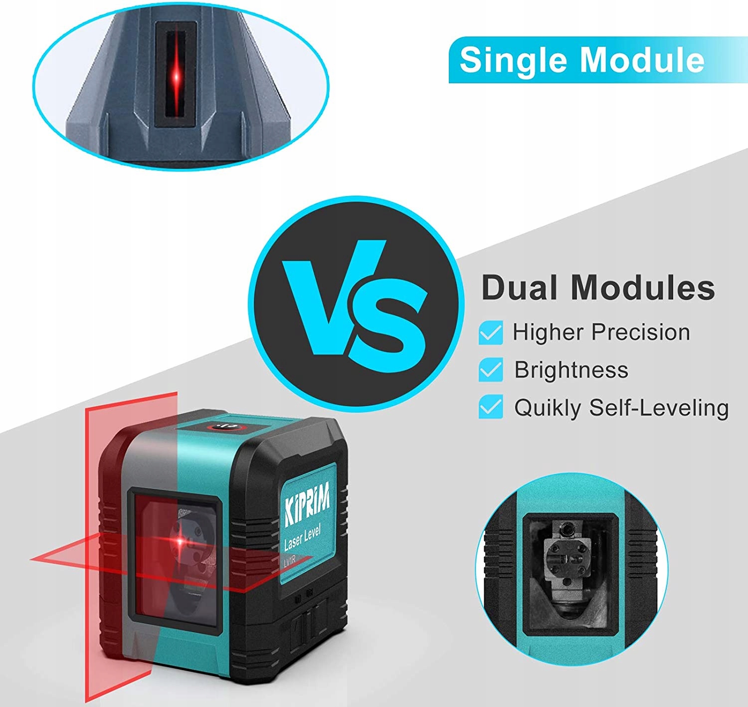 LASER KRZYŻOWY NIWELATOR KIPRIM LV1R PION POZIOM Rodzaj niwelatora laserowy