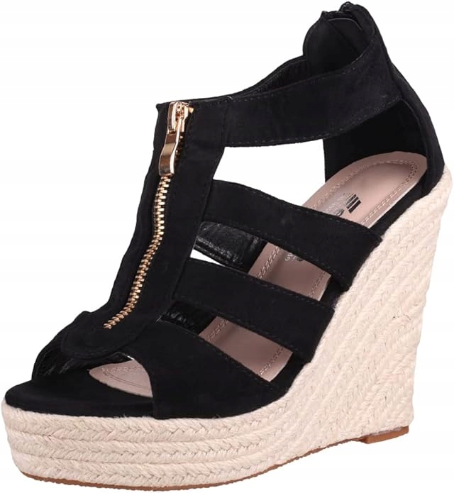 Elara Dámské Kotníkové Sandály Na Zip, Černé, Velikost 36